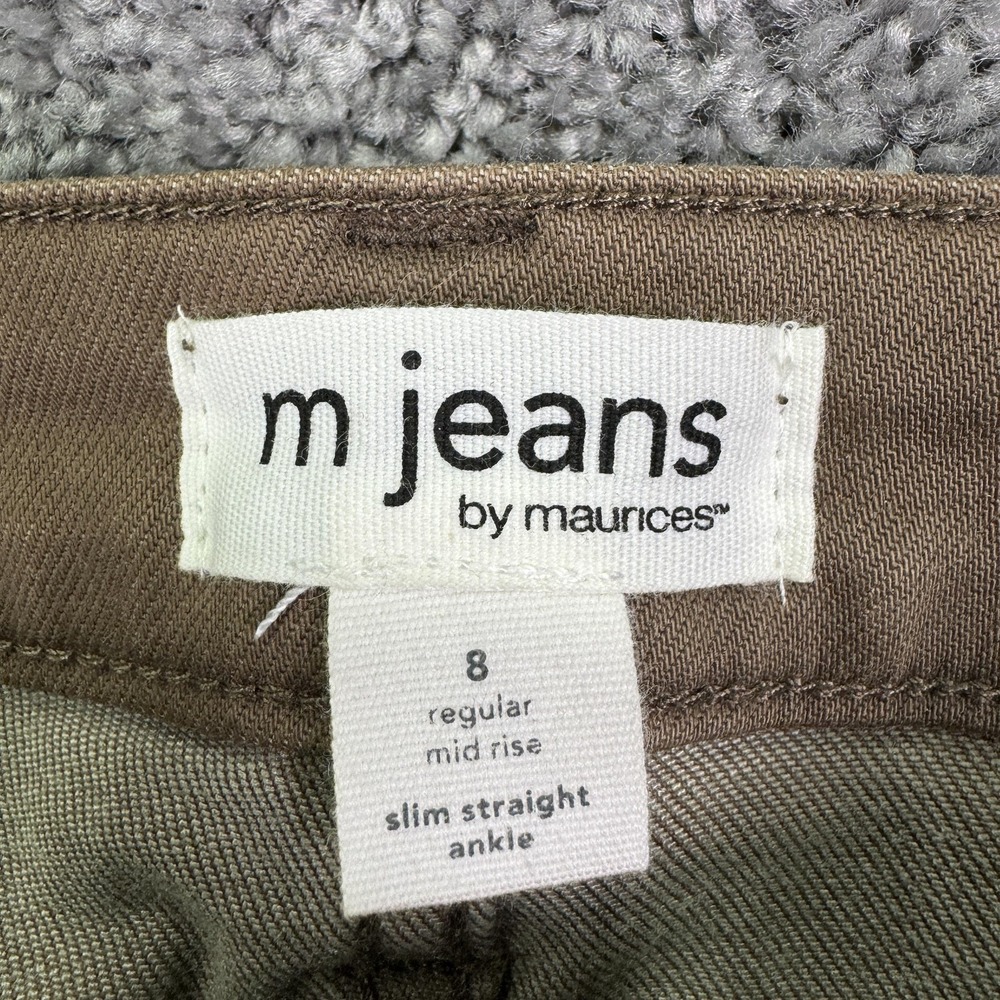 M Jeans By Maurices Jeans Womens 8 Brown Mid Rise Slim Straight Ankle Stretch - Picture 6 of 8